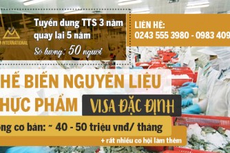 Tuyển dụng 50 TTS kỹ năng đặc định - Thực phẩm